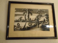 Tableau vintage en soie