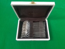 CHRISTOFLE modèle DAX  12 fourchettes à huitres   TBE Métal Argenté Ménagère