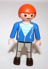 Playmobil 4324 5923 5547 Enfant Garcon Roux Pull Bleu Ecole