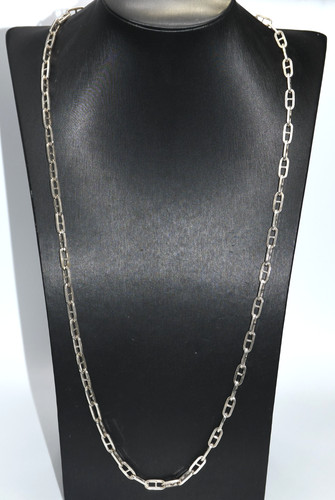 Collier chaîne longue - longue, argent