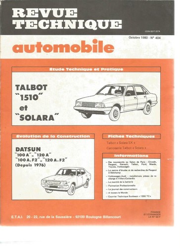 Revue technique automobile - revue,