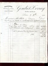 facture ancienne Gondret & Terray à Paris .Peausserie pour chaussures. 1911