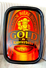ANCIEN PLATEAU METAL  DE BAR PUBLICITAIRE   BIERE   KANTERBRAU  BON ETAT