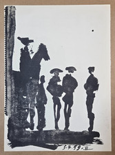 Lithographie noir et blanc d'après Pablo PICASSO : Toros y Toreros. Tauromachie