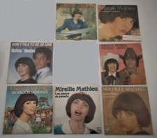 MIREILLE MATHIEU LOT 7 disques vinyles 45 tours 1 EP  7 SP  2DUO très bon état
