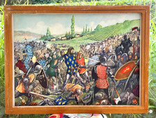 superbe ancienne affiche scolaire rossignol poitier duguesclin chateau fort