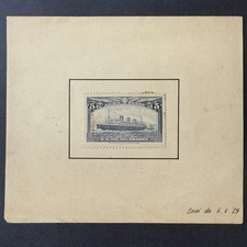 Poste Aérienne non émis "Paquebot Ile de France" essai en NEUF sur feuillet