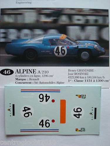 Decals kit alpine a210 - 1/43,