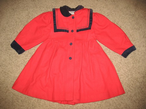 Vtg rothschild wool - red, dress