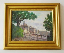 Tableau ancien paysage village