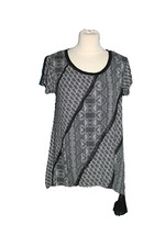 HAUT TUNIQUE MC FEMME °°°  TAILLE 2  °°° MOTIFS GEO+VOILE 