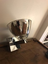 Applique Inox Et Verre Argenté Design Italien