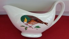 SAUCIERE FAIENCE GIEN DECOR OISEAU MARTIN PECHEUR  SIGNE BB