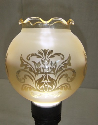 Tulipe globe verre - , gravé