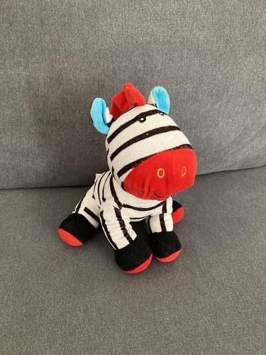 Peluche doudou zèbre noir - peluche,