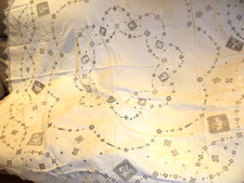 Nappe ancienne fil de  Lin Brodé et Dentelle linge ancien