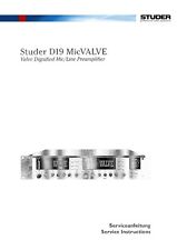 Service Manuel D'Instructions pour Studer D 19 Micvalve