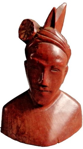 Buste balinais bois homme - en,