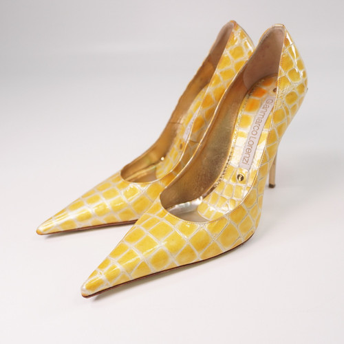 Gianmarco lorenzi pumps - lorenzi, yellow
