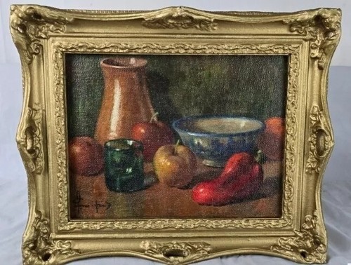 Tableau ancien huile - ancien, nature