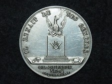 MEDAILLE ARGENT FRANC-MAÇON n°53/500 OR.: DE PARIS 5804 COQUARDON.F. - PHOENIX