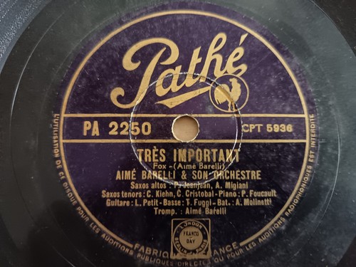 Disque tours pathé aimé - disque,