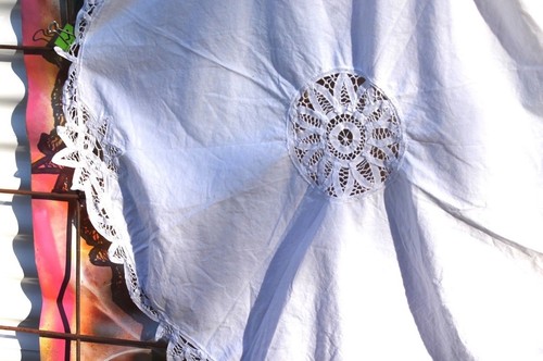 Battenberg lace table cover - battenberg,