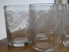 SAINT LOUIS CRISTAL 6 ANCIENS VERRES GOBELET LIQUEUR GRAVURE GRAVURE ART NOUVEAU