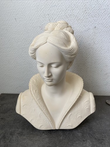 Ancien buste femme albâtre - en,