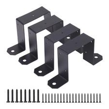 4PCS Supports en U en Métal pour Poteaux de Clôture 4x4 Support de Attache Noi