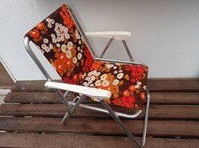 Siège enfant camping caravaning  KETTLER vintage 1970 fleurs blanches et oranges