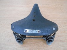 selle MONARK en cuir marron avec gros ressorts - vélo ancien vintage