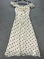 Off-Shoulder Polka Dot Midi