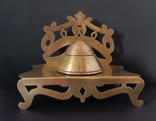 Ancien encrier tête obus - ancien,
