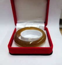 Bracelet Jonc de verre 1.4 cm Couleur Beige Marron Env. 7.2 cm de L. Ecrin  6