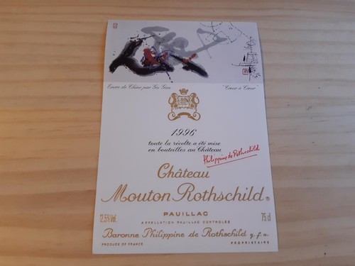 étiquette vin chateau mouton - étiquette,