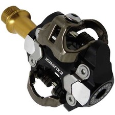 2x EXUSTAR pédales à cliquet E-PM222-TI SPD compatible axe titane noir vélo d...