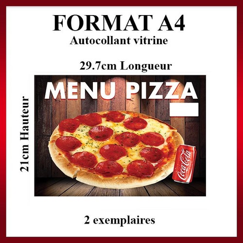 Menu pizza italienne adhésif - menu,