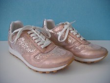 Basket à lacet femme - André T. 36 pailleté doré - bon état -