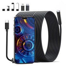 Endoscope Caméra Endoscopique 32.8ft HD 3 en 1 USB Endoscope Caméra d'inspect...