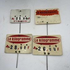 Lot 4 étiquettes Pics anciennes  boucherie Charcuterie vintage En Francs