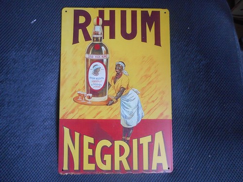 Plaque metal vintage pub rhum - plaque,
