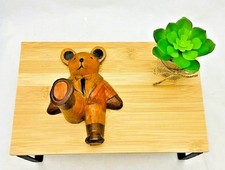 porte-manteau bois mural ours