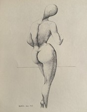 Modesto ROLDAN - lithographie de 1961 signée planche Nu féminin