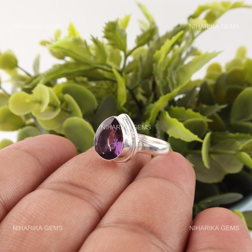 Bague solitaire améthystes - bague,