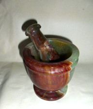 Mortier et pilon en onyx - Pierre naturelle - Couleurs vives