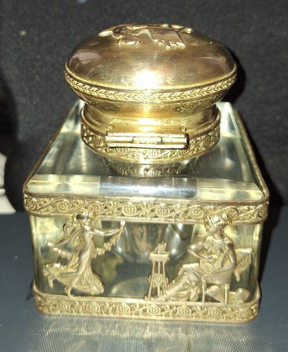 Encrier ancien cristal - encrier, et
