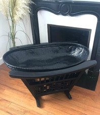 Antiquité  ancien Balancelle 19ème Restauré Asiatique Laqué Noir