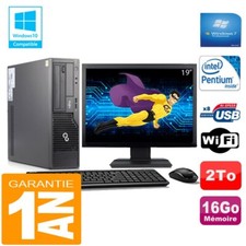 PC Fujitsu Esprimo E500 E85+ SFF Intel G640 16Go Disque 2 To Wifi W7 Ecran 19"