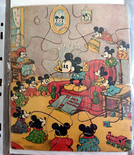 RARE Ancien vintage Puzzle Bois MICKEY MOUSSE MINNIE enfant bébé walt disney